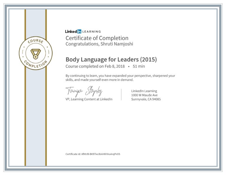 CertificateOfCompletion_Body Language for Leaders